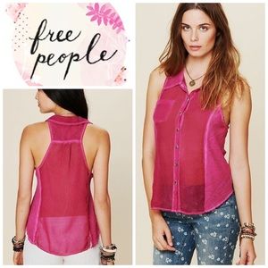 Free People We the Free buttondown tank - pink